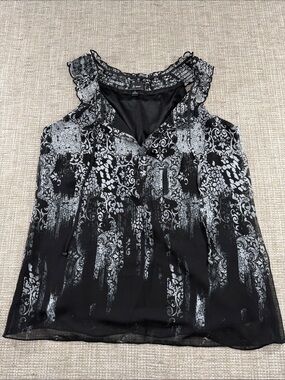 Bwear Black & Gray Patterned Sleeveless Camisole